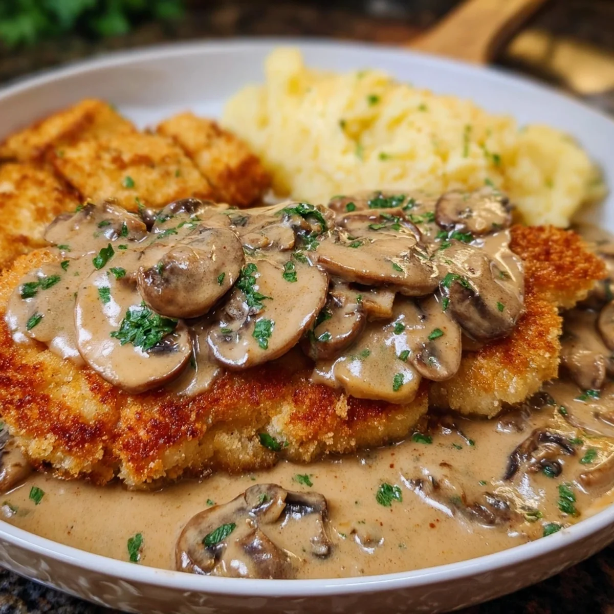 Jägerschnitzel klassisch: Pilz-Sahne-Soße Rezept