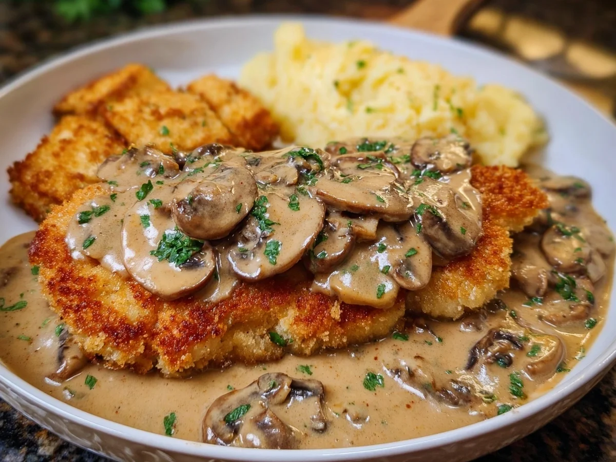 Jägerschnitzel klassisch: Pilz-Sahne-Soße Rezept - Beitragsbild