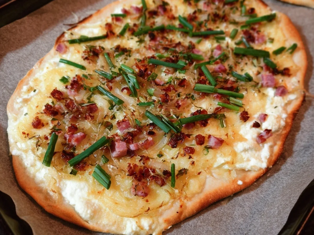 Kalorienarmer Flammkuchen: Schnell & Einfach genießen - Beitragsbild