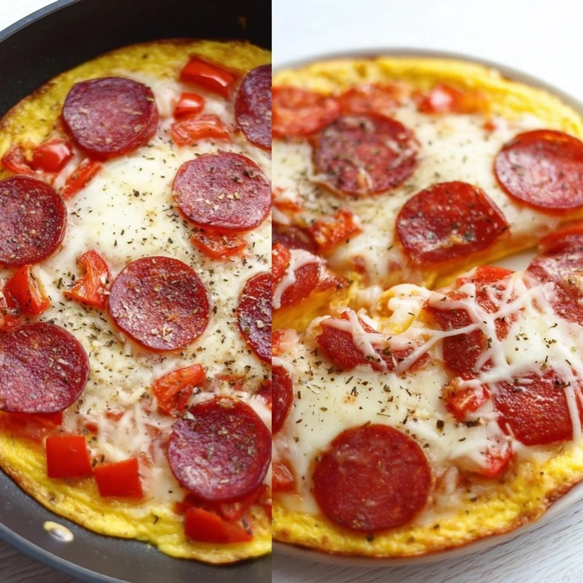 Keto Pizza-Omelette: Einfaches Low Carb Frühstück
