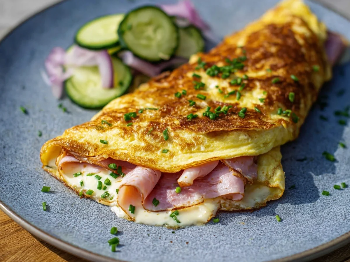 Keto Puten-Schinken-Käse-Omelette: Low Carb Frühstück - Beitragsbild
