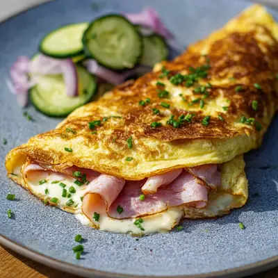 Keto Puten-Schinken-Käse-Omelette: Low Carb Frühstück