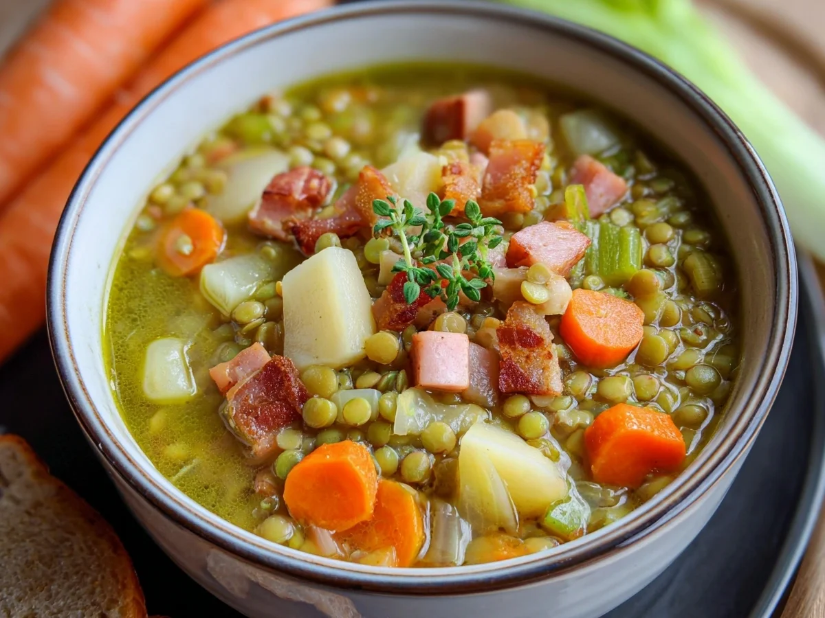 Klassische Erbsensuppe: Omas schnelles Rezept - Beitragsbild