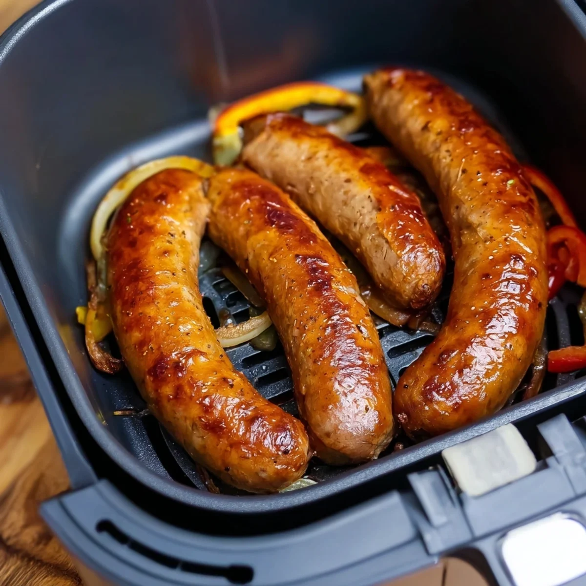 Knusprige Bratwurst aus der Heißluftfritteuse