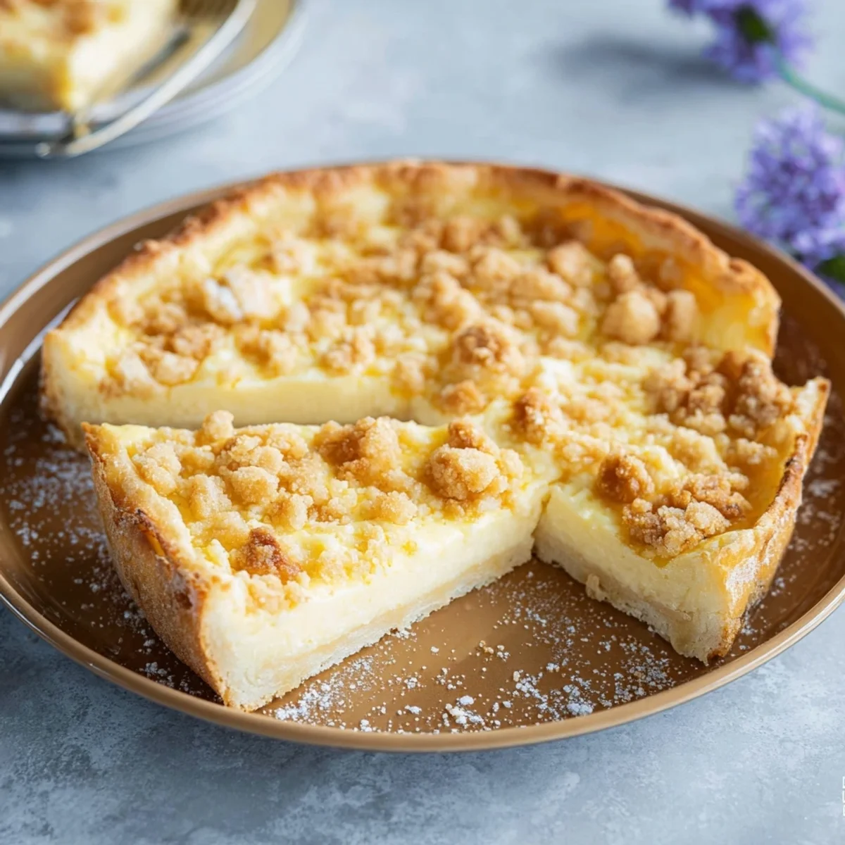 Käsekuchen mit Streuseln vom Blech: Saftig & Knusprig