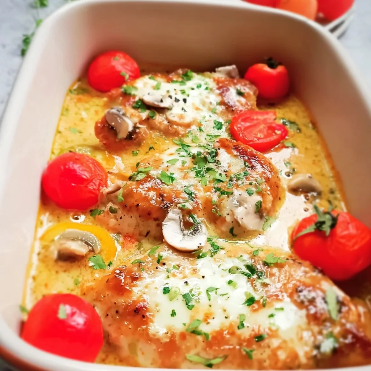 Low-Carb Überbackene Putenschnitzel mit Käse