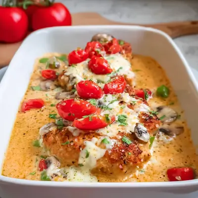 Low Carb Überbackene Putenschnitzel mit Käse & Tomate