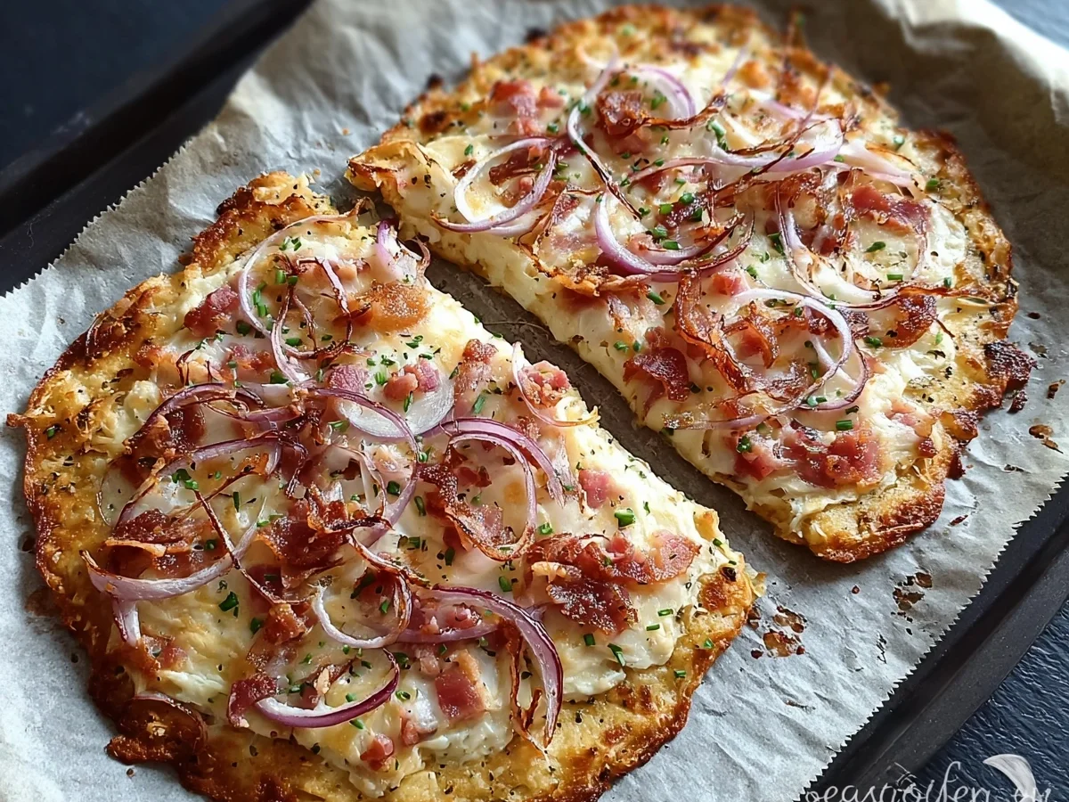 Low-Carb Flammkuchen Blitzrezept: Schnell & Lecker - Beitragsbild