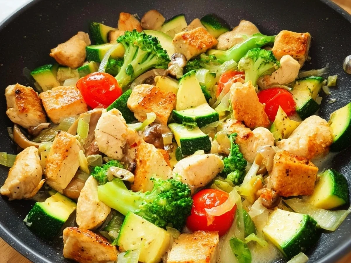 Low Carb Hähnchenpfanne mit Gemüse: Schnell & Gesund - Beitragsbild