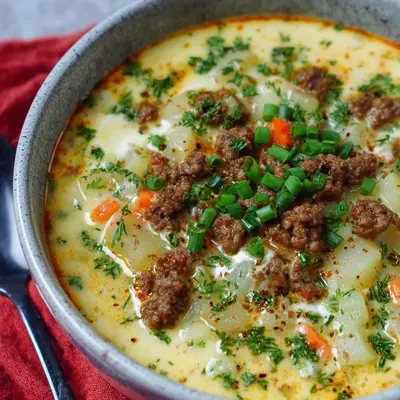 Low Carb Kohlrabisuppe mit Hackfleisch Cremig & Würzig