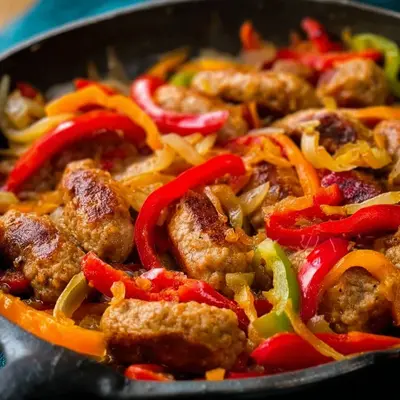Low Carb Zwiebel Rinderbratwurst Pfanne Herzhaft & Feurig