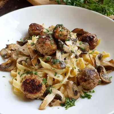 Nudeln mit Pilz-Hackbällchen: Schnell & Aromatisch