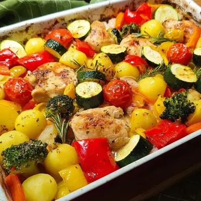 Ofengemüse mit Hähnchen: Schnell & Gesund zubereitet
