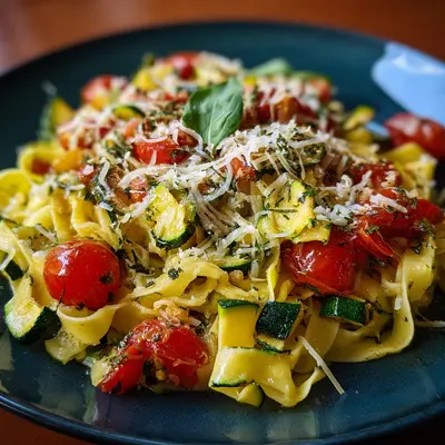 Pikante Sommer-Tagliatelle mit Zucchini & Chili