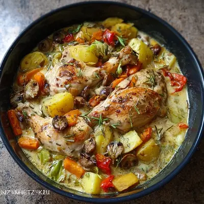 Rustikales Huhn mit Gemüsesoße: Einfaches Ofenrezept