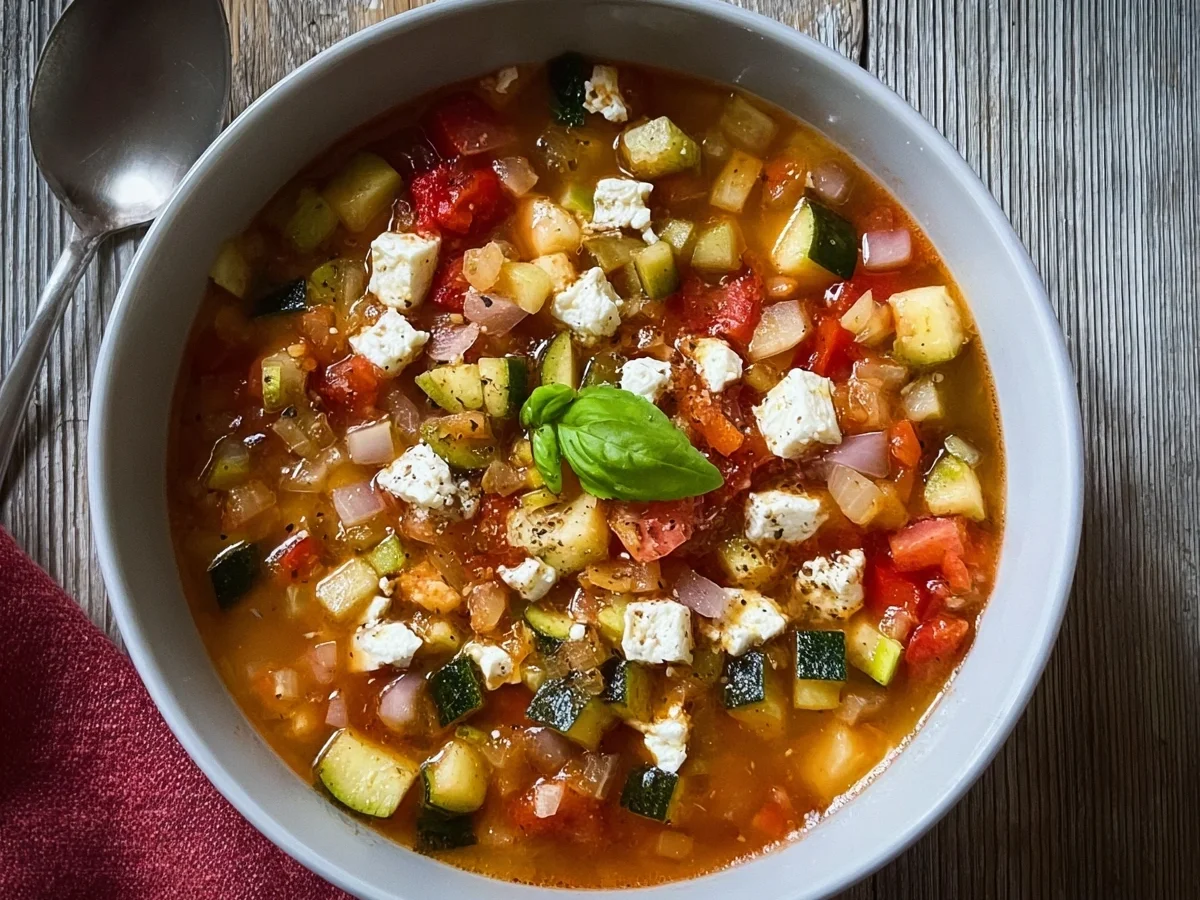 Schnelle Ratatouille-Suppe mit Feta Leicht & Lecker - Beitragsbild