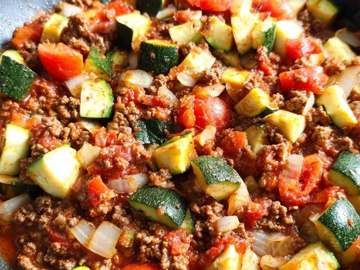 Schnelle Zucchini Hackfleisch Pfanne: Einfach & Lecker - Beitragsbild