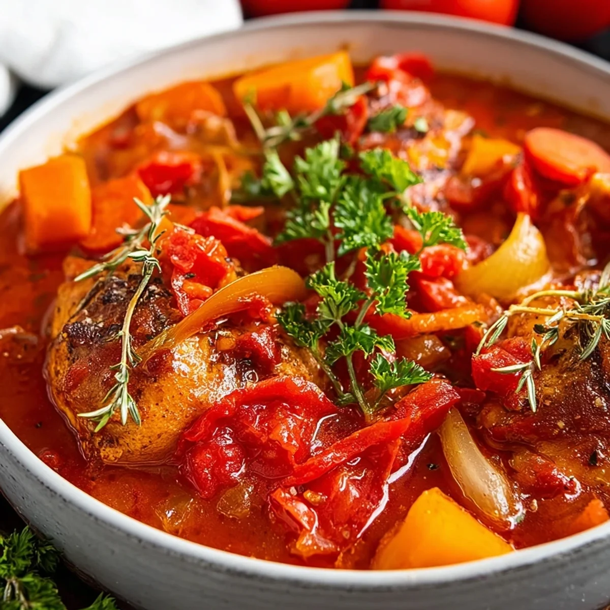 Schneller Hühnereintopf mit Tomaten: Einfach & Lecker