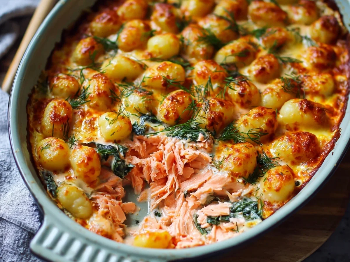 Schnelles Lachs-Sahne-Gratin mit Gnocchi: Einfach & Lecker - Beitragsbild