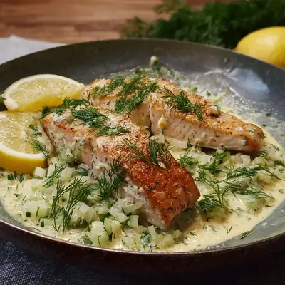 Schnelles Seelachsfilet in Meerettichsahne