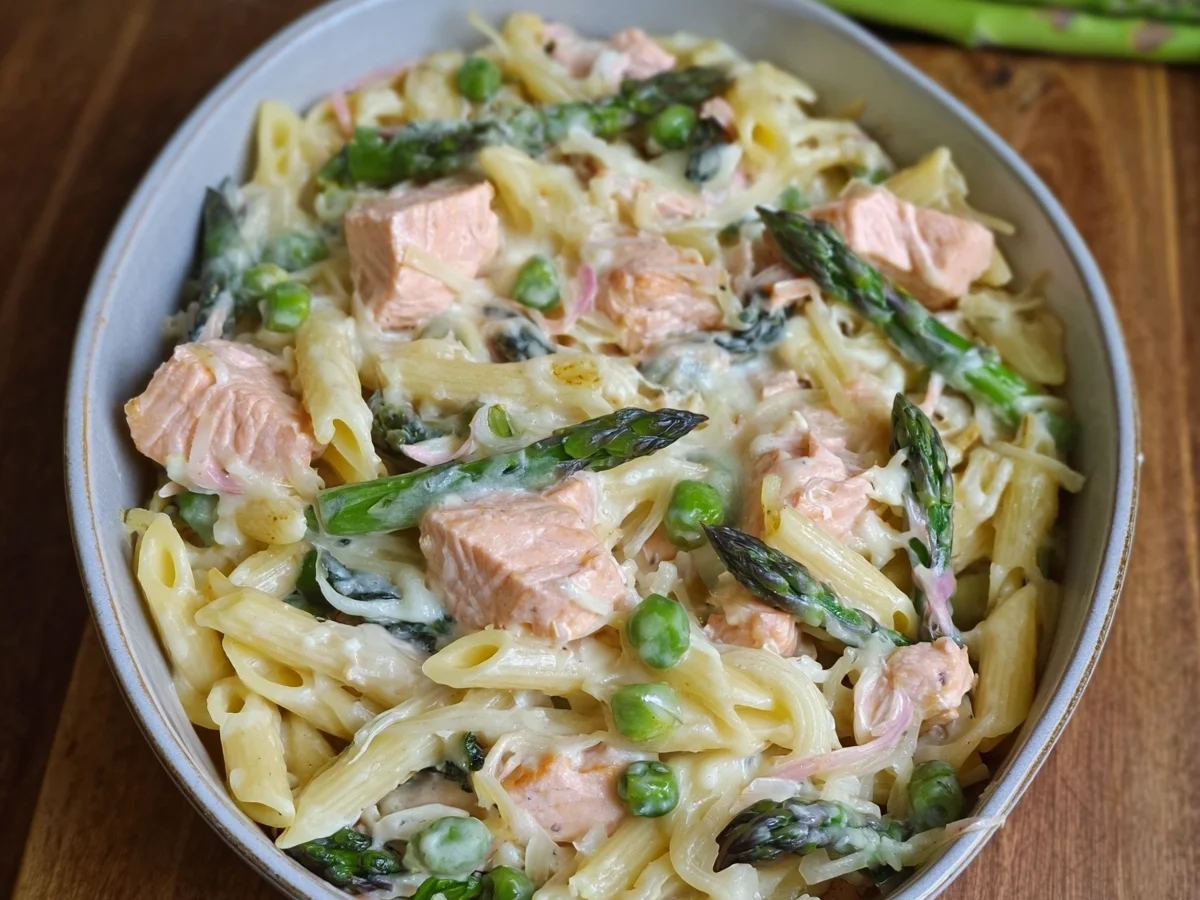 Spargel Lachs Pasta Ofenrezept: Schnell & Lecker - Beitragsbild
