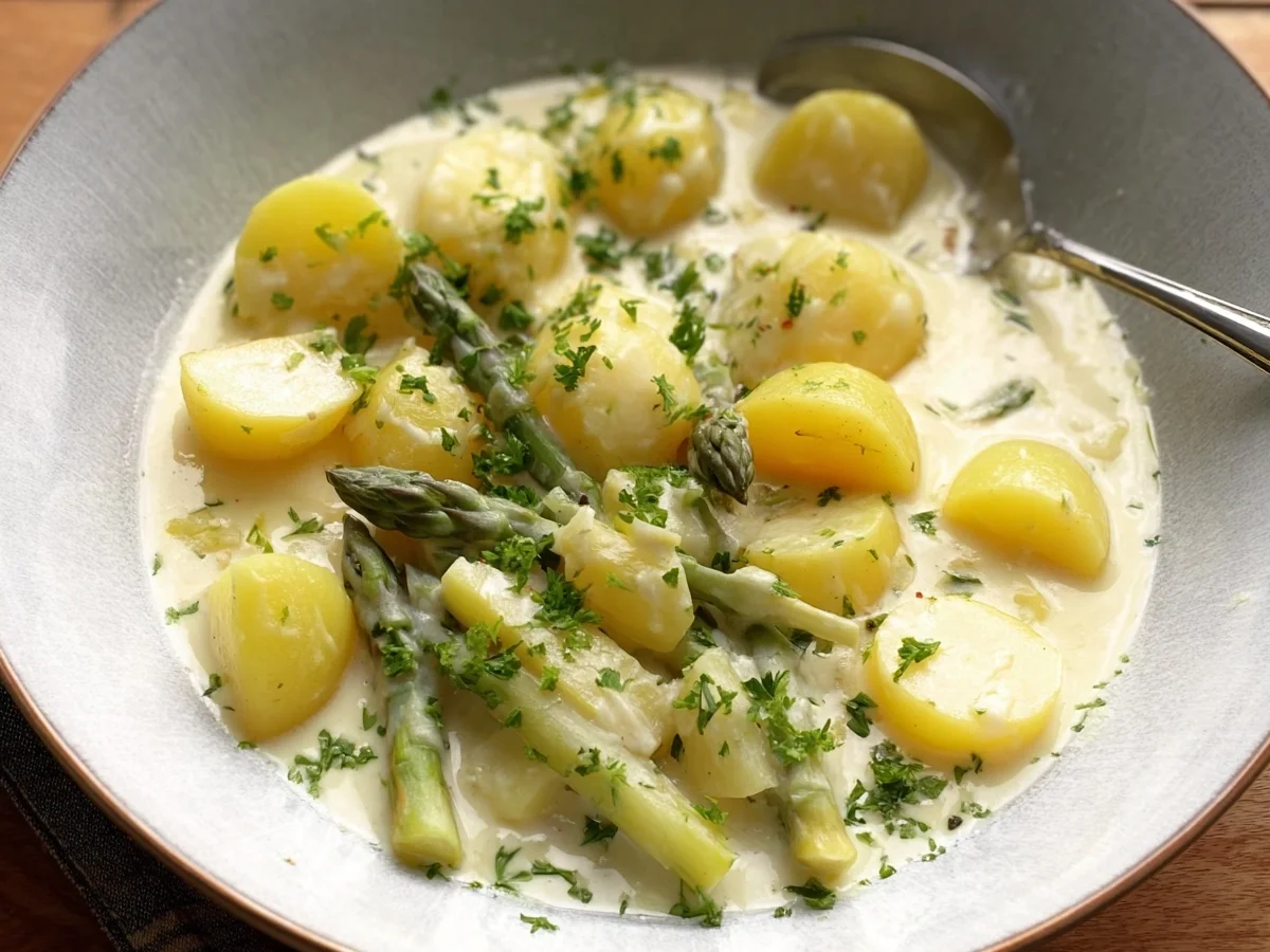 Spargelragout mit Kartoffeln: Leichtes Frühlingsrezept - Beitragsbild
