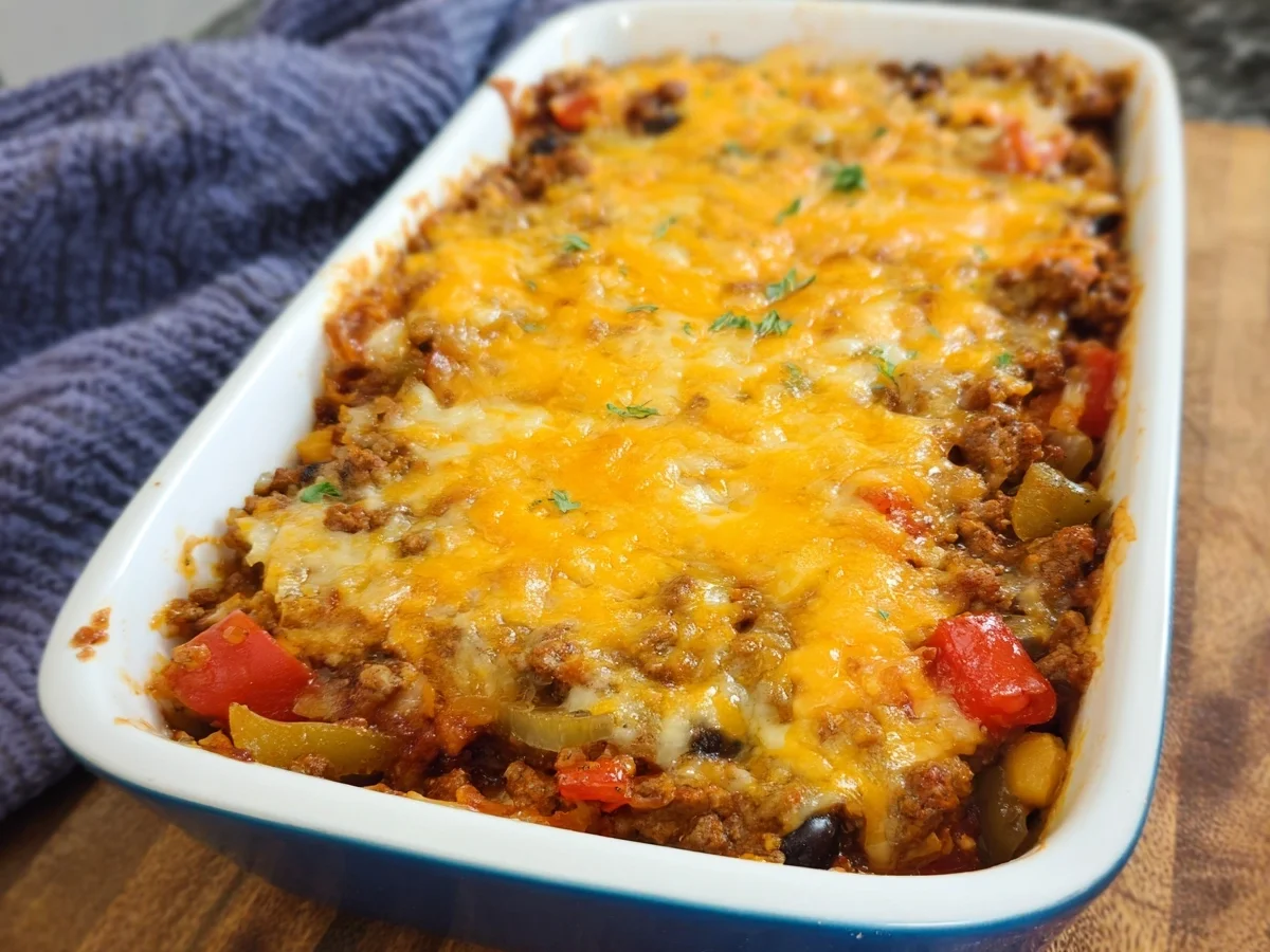 Tex-Mex Auflauf Low Carb: Einfach, lecker & gesund - Beitragsbild