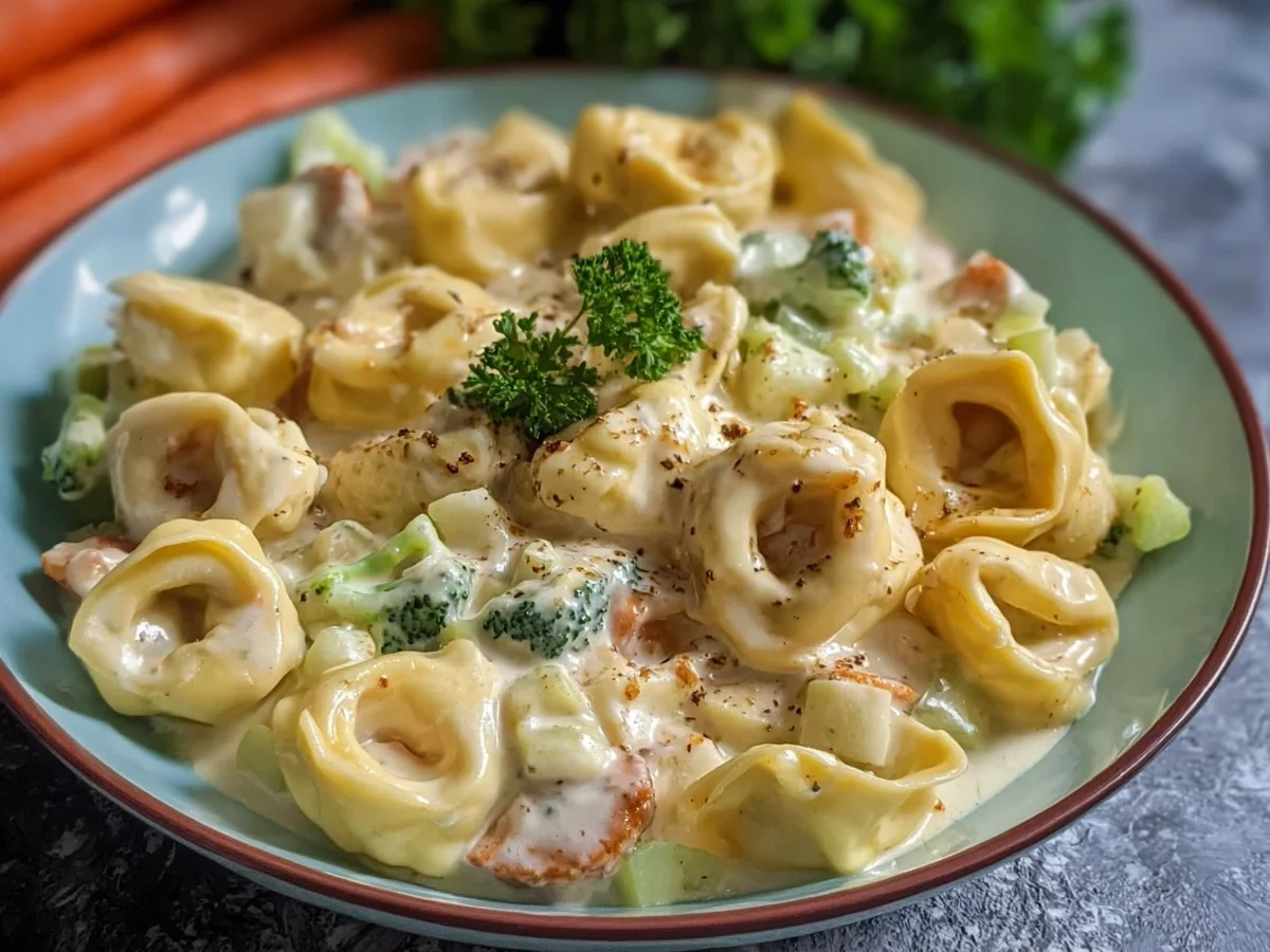 Tortellini mit Käse Sahne Soße: Einfach & cremig - Beitragsbild