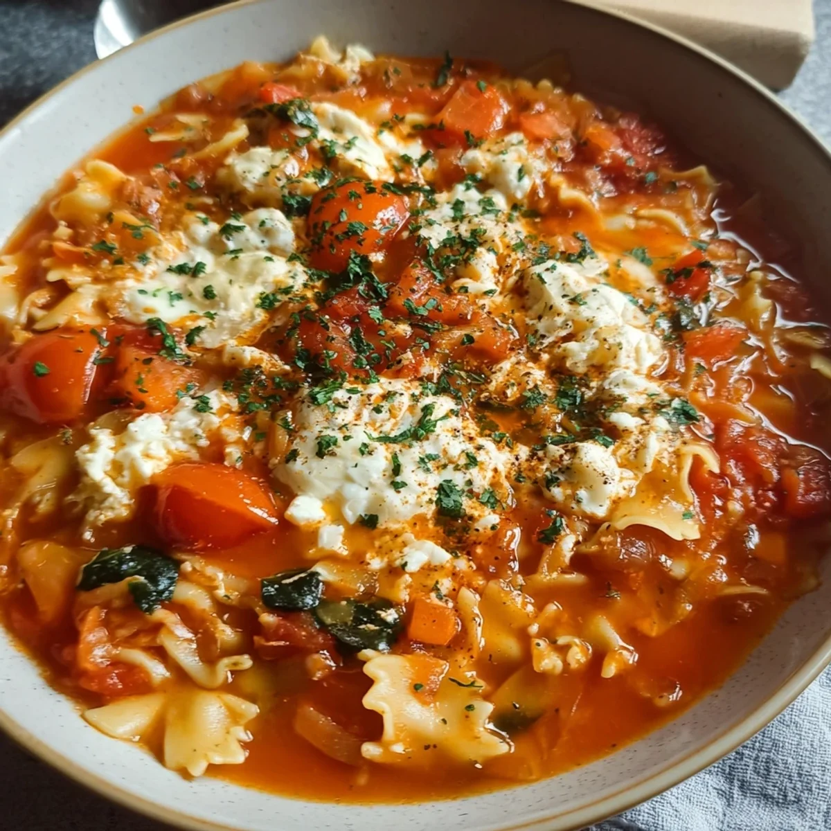 Vegetarische Lasagnesuppe: Schnell & lecker zubereitet