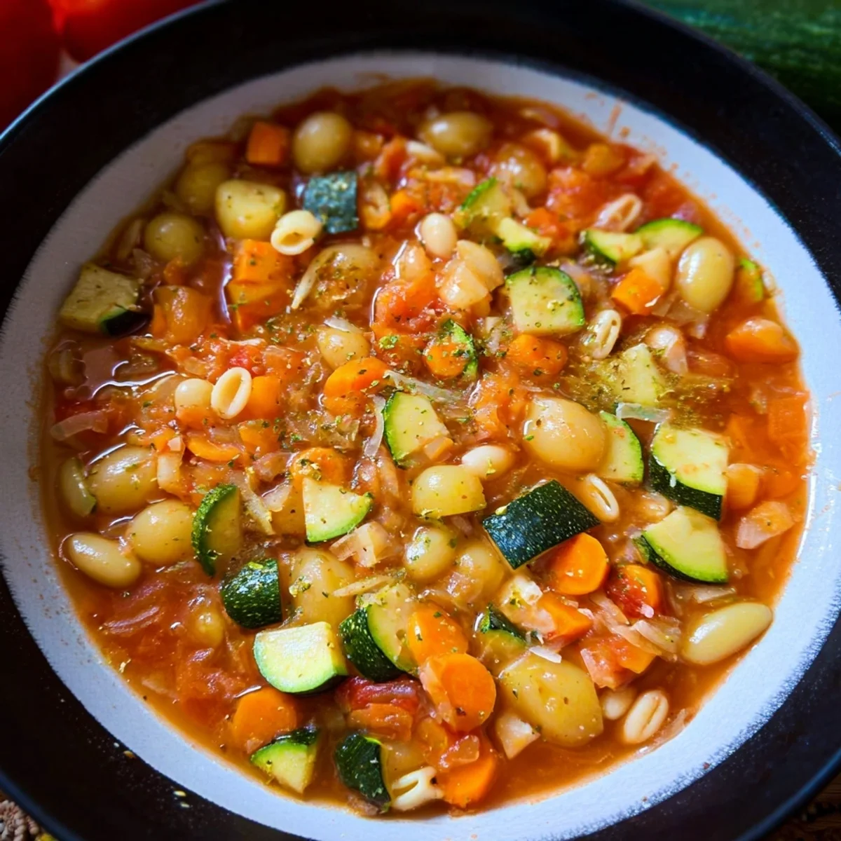 Vegetarische Minestrone: Klassische italienische Gemüsesuppe
