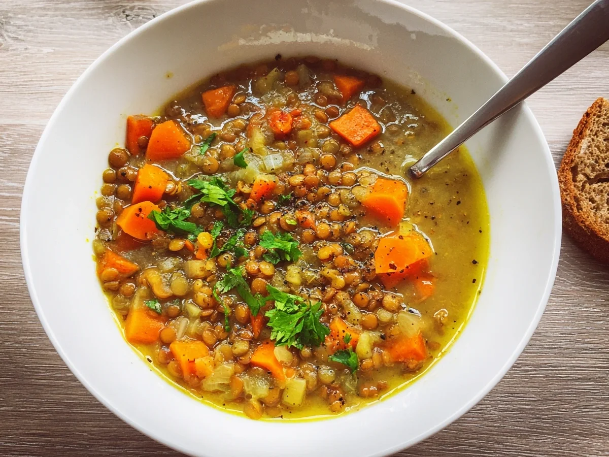 Wärmende Linsensuppe mit Karotten & Ingwer - Beitragsbild